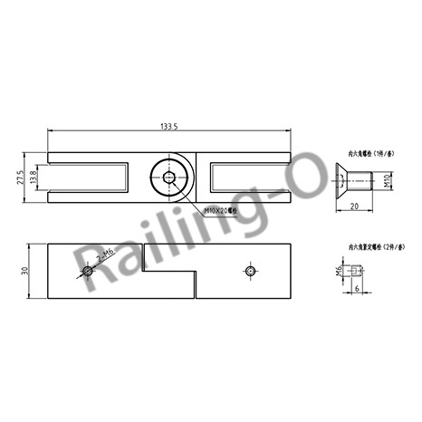 GLASS CLAMP CORNER ADJUSTABLE