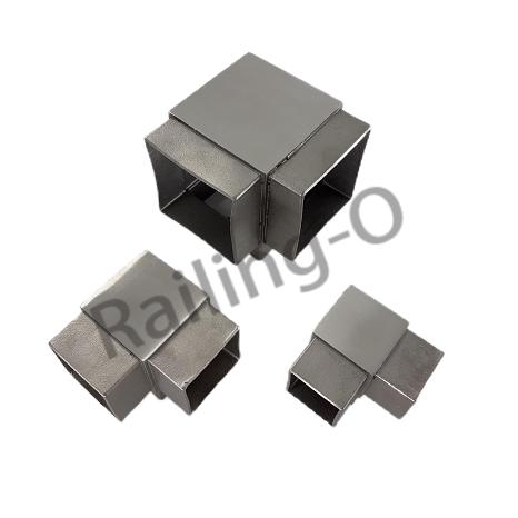3-Way Square 90 degree connector for handrail tube