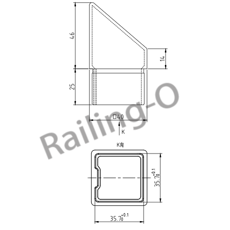 Square End Cap for Balustrade