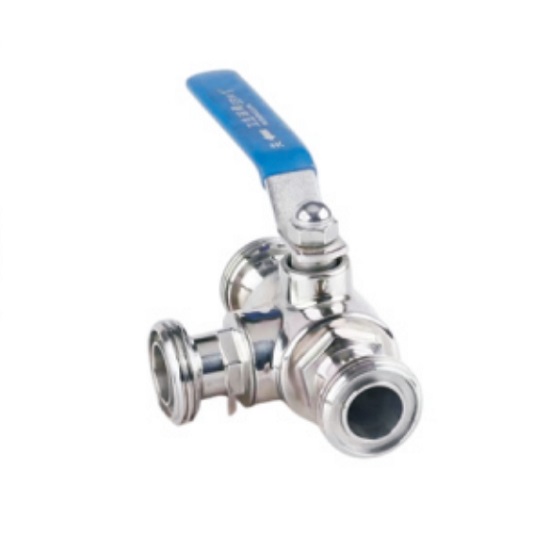Hygienic 3-way external dental ball valve