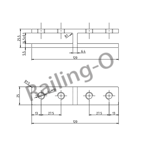 GLASS CLAMP 180˚ INLINE JOINER 120MM
