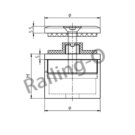 50MM OD Glass-Wall Holder