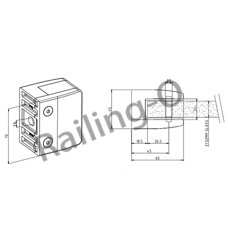 Large Square 60x70x45mm Type With Plate