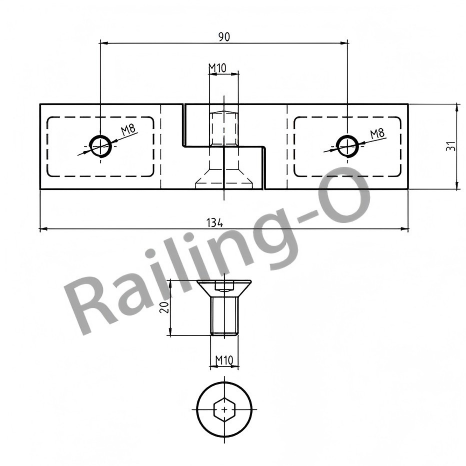 GLASS CLAMP CORNER ADJUSTABLE